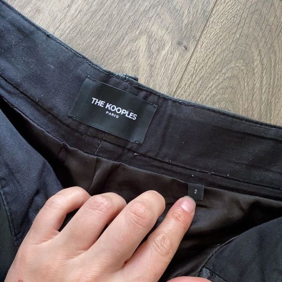 The Kooples Black High Waist Leather Shorts - Picture 8 of 11